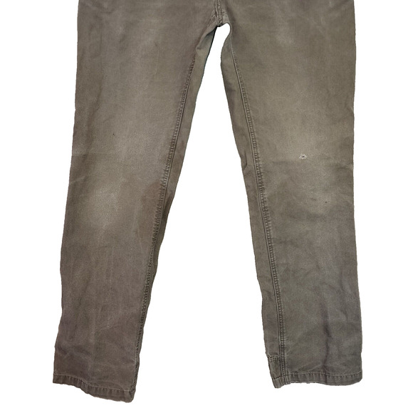 Eddie Bauer Mens Canvas Work Jeans Size 34 x 34 Beige Straight Leg - Picture 4 of 11